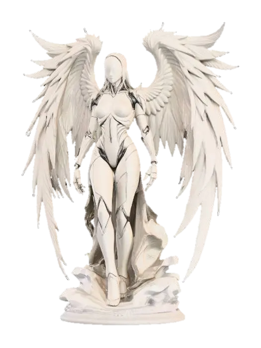 angelic+winged+figure+3d+model (2) - Cybernetics 3D model, vytvořený pomocí AI