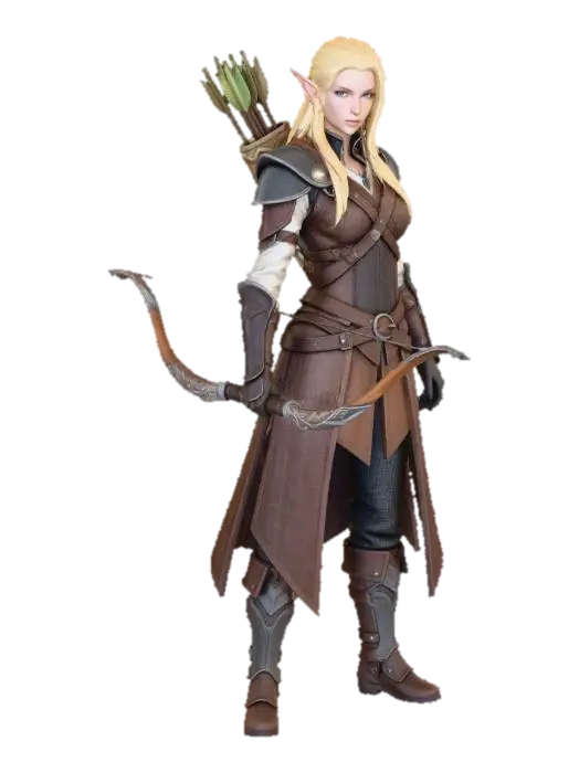 Elven Archer of the Greenwood - Ranger 的 AI 生成 3D 模型