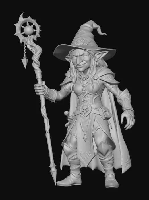 3D model for Emerald Arcanist witch