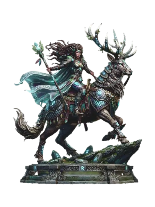 Runebound Rider on the Starstag, #EasterEgg2026# - Tabletop 3D model, vytvořený pomocí AI