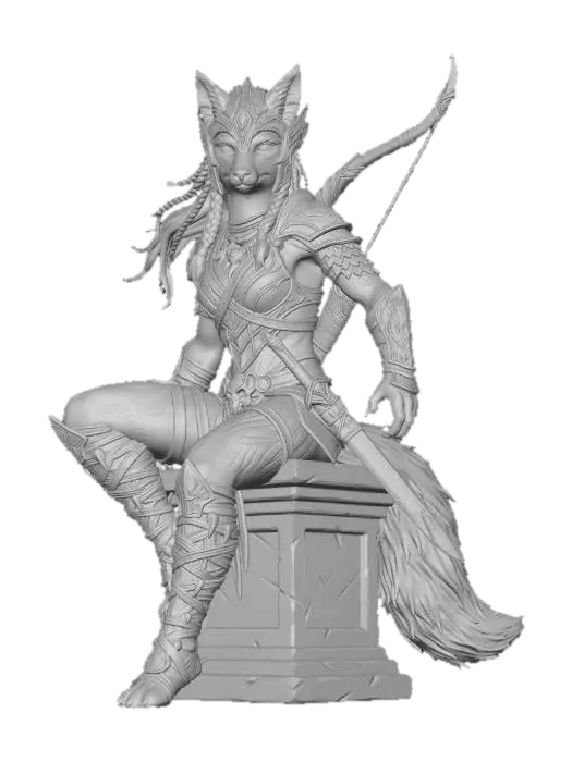 3D model for fantasy fox Archer - bow extra - collectors
