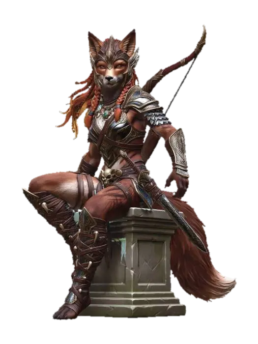 3D model for fantasy fox Archer - bow extra - collectors