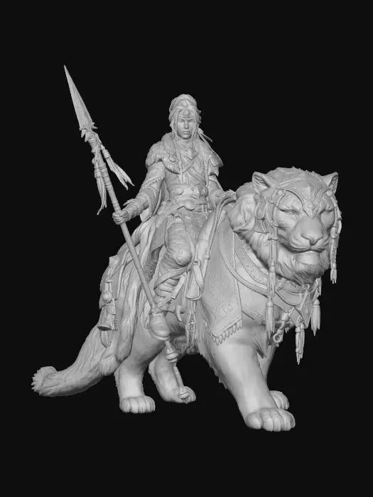3D model for snow leopard warrior