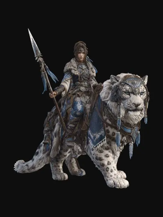 3D model for snow leopard warrior