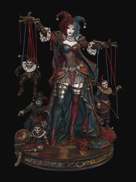 3D model for Harlequinn dressed Puppet Master