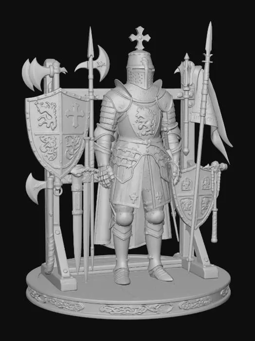 3D model for Crusader Knight Weapon-Armor Rack