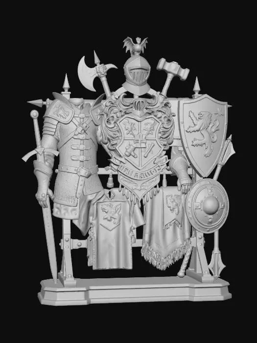 3D model for medival epic weapon - armor rack