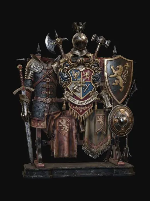 3D model for medival epic weapon - armor rack
