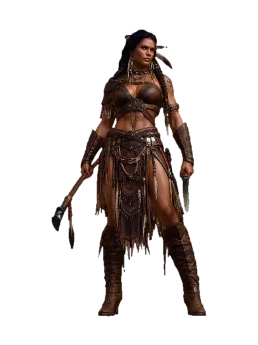 Wasteland Huntress - Survivor 3D model, vytvořený pomocí AI