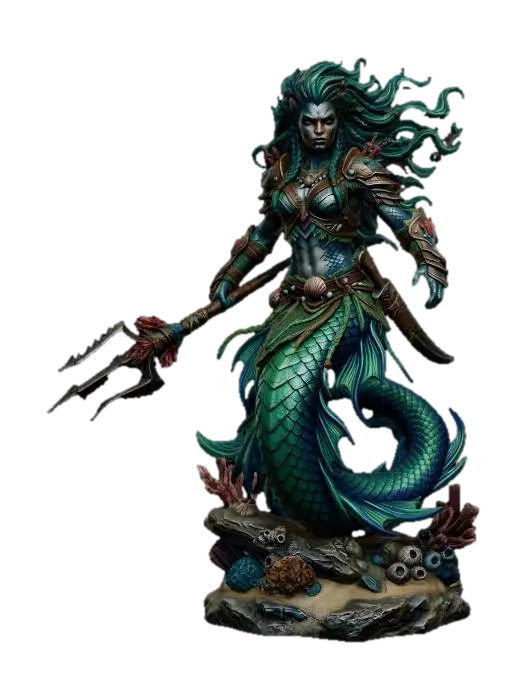 Abyssal Siren 3D model, vytvořený pomocí AI