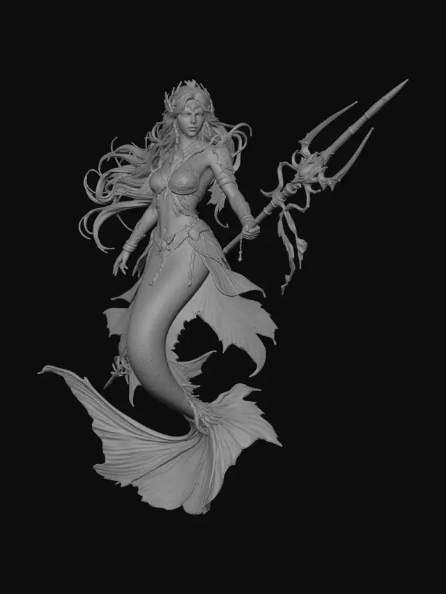 3D model for mermaid guardian