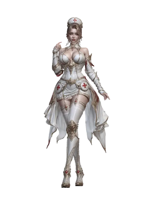 Crimson Cross Healer 3D model, vytvořený pomocí AI