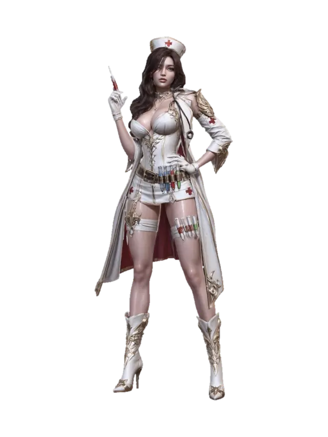 Nurse of the Golden Cross 3D model, vytvořený pomocí AI
