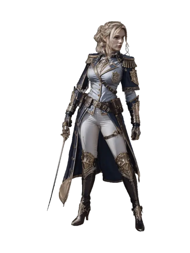 Azure Knight of the Citadel - Police 3D model, vytvořený pomocí AI
