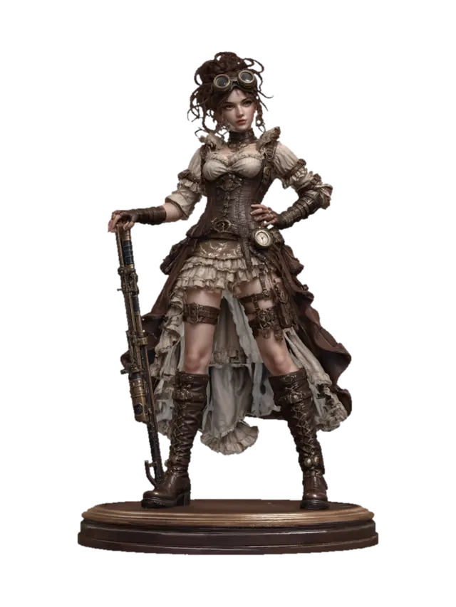 Steampunk Gunslinger - Goggles 3D model, vytvořený pomocí AI
