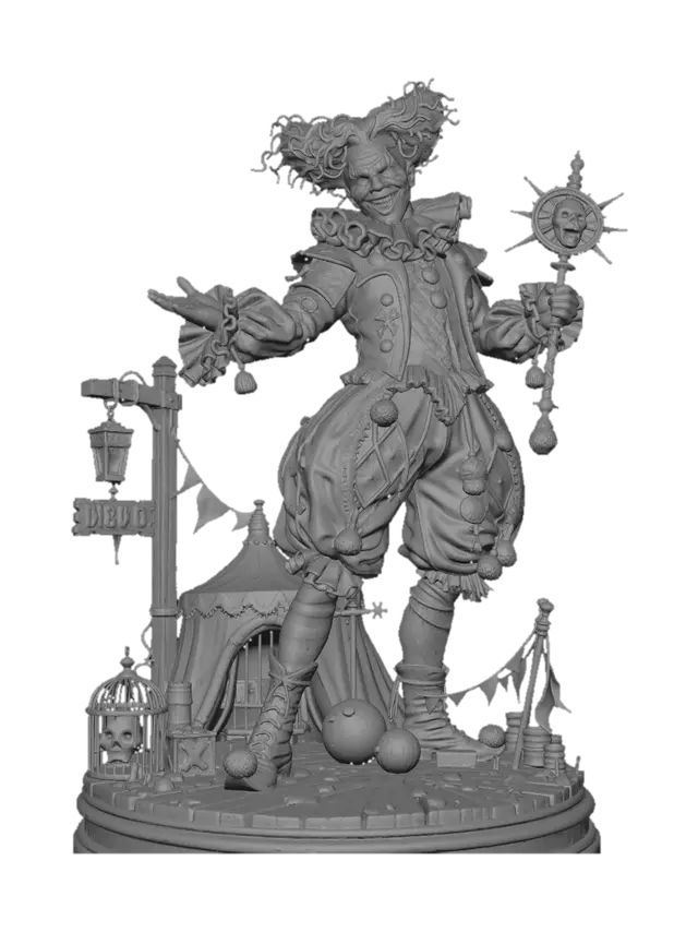 3D model for evil clown circus