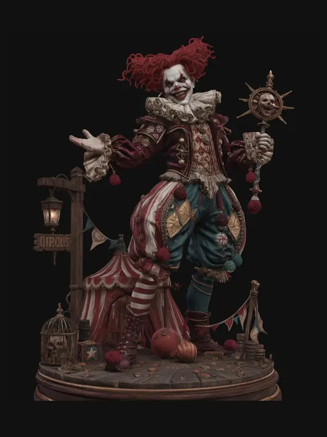 3D model for evil clown circus