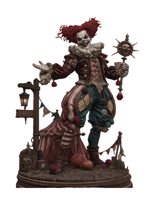 3D model for evil clown circus