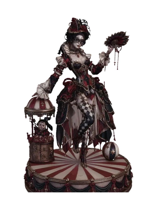 Crimson Carnival Harlequin のAI生成3Dモデル