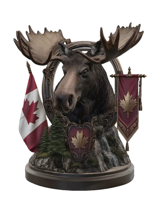 Maple Banner Moose - Flags 3D-model, gegenereerd door AI