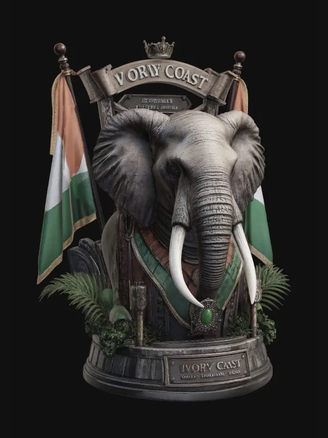 3D model for Ivory Coast Elephant Emblem