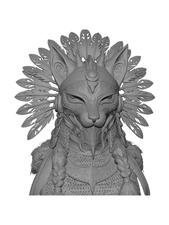 3D model for Feathered Iron Wolf