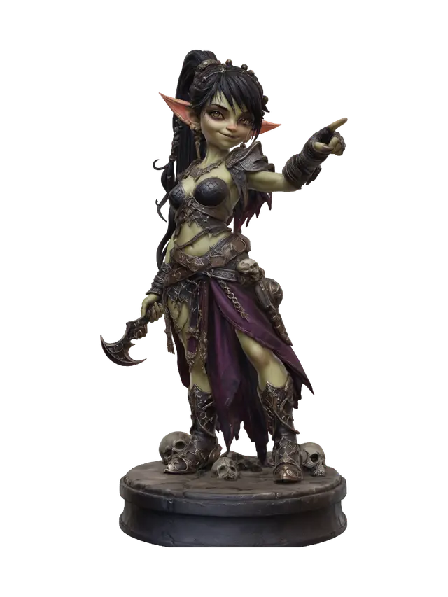 Skullbound Huntress - Cape 3D model, vytvořený pomocí AI