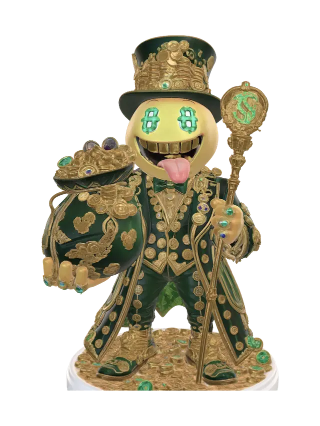 Money Merchant Emoji Companion 3D model, vytvořený pomocí AI