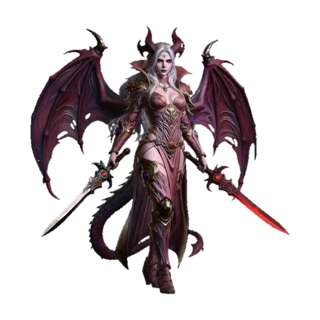 Succubuc Crimsonblade - Succubus 3D model, vytvořený pomocí AI