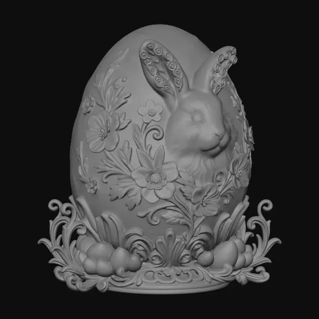 3D model for Floral Easter Egg with Bunny , #EasterEgg2026#