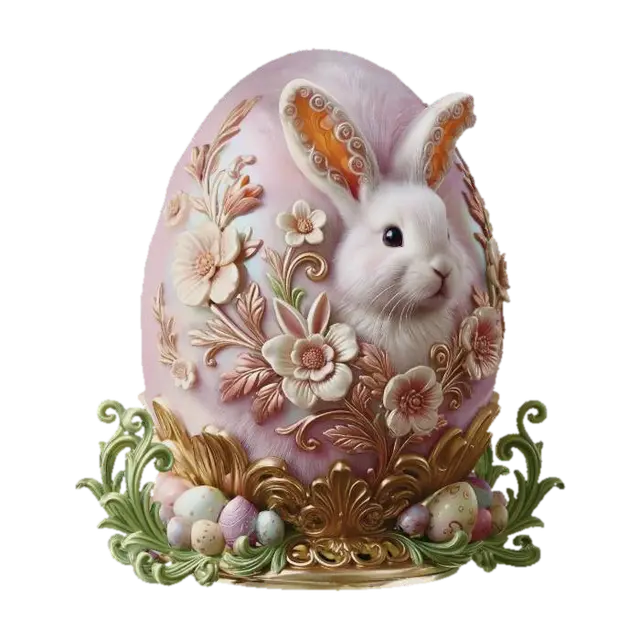 3D model for Floral Easter Egg with Bunny , #EasterEgg2026#