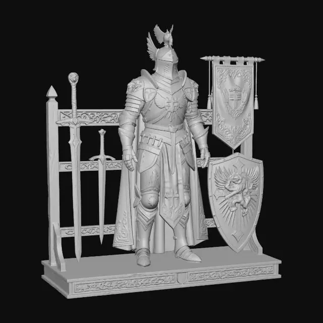 3D model for Azure Griffin Knight Armor Rack