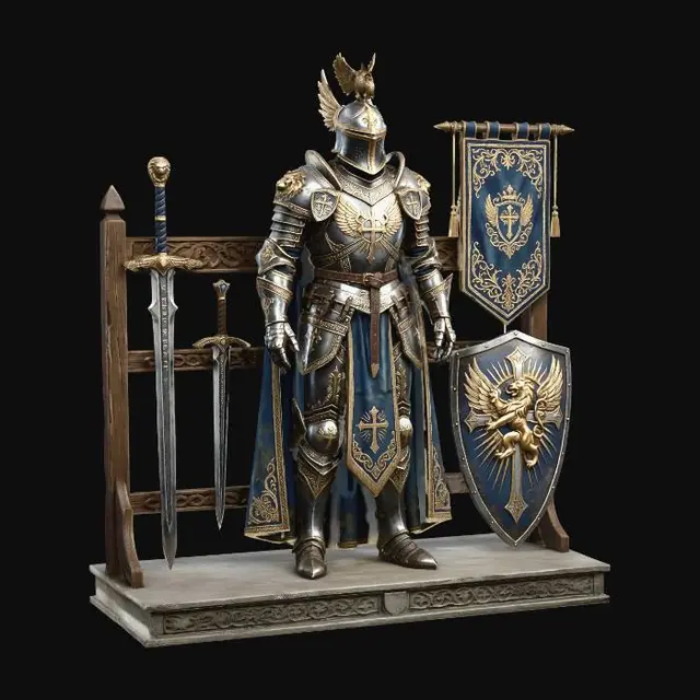 3D model for Azure Griffin Knight Armor Rack
