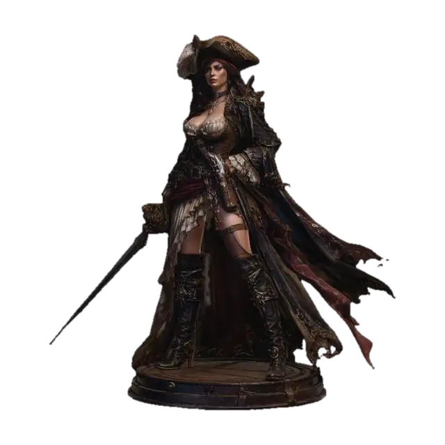 Gilded Corsair Queen - Wealth 3D model, vytvořený pomocí AI