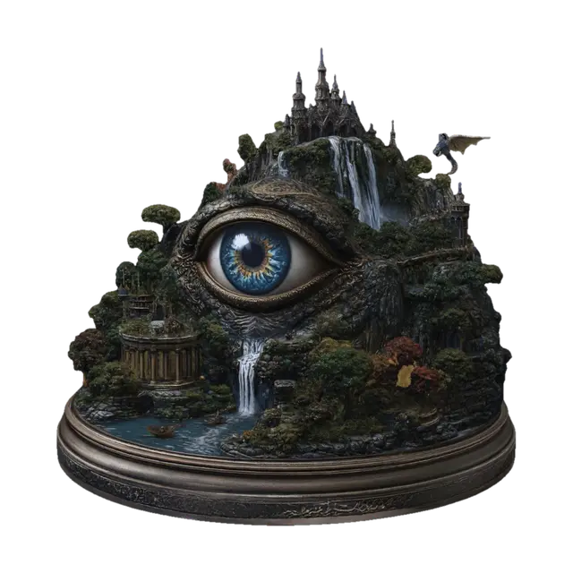 Eye of the Mountain Fortress - Mace 3D model, vytvořený pomocí AI