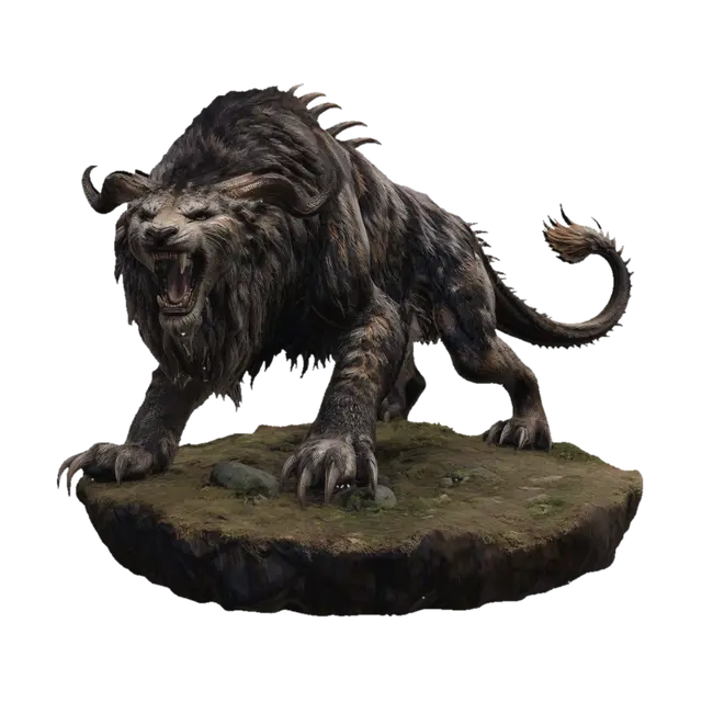 Horned Fury 3D model, vytvořený pomocí AI