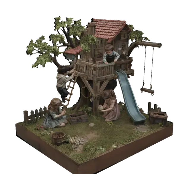 Treehouse Playground - Kids 3D model, vytvořený pomocí AI