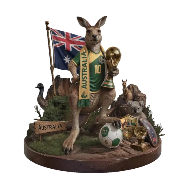 World Cup Kangaroo of Australia 3D model, vytvořený pomocí AI