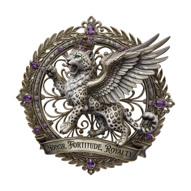Winged Leopard Crest - Coatofarms 3D model, vytvořený pomocí AI