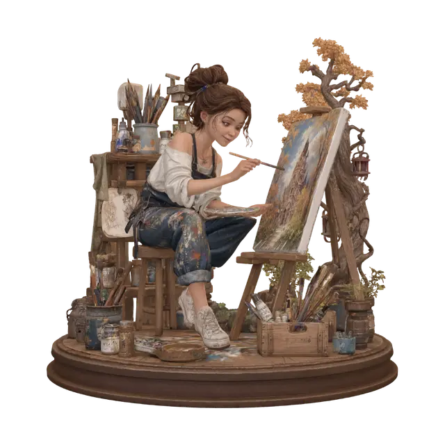 3D model for Autumn Painter in the Studio