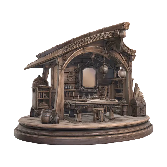 The Arcane Study 3D model, vytvořený pomocí AI
