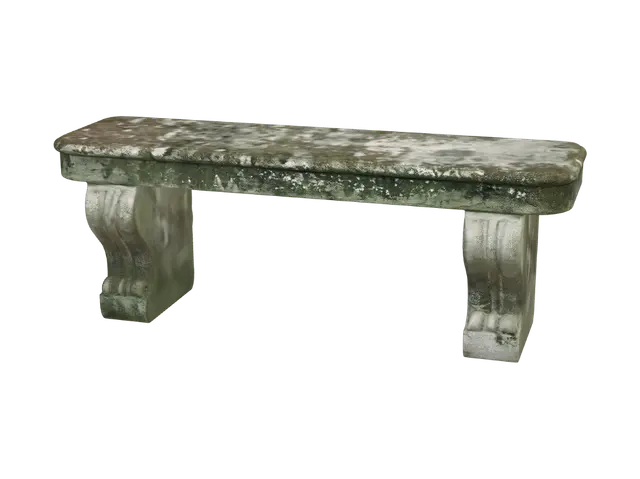Weathered Moss-Covered Stone Bench - Stonebench 3D model, vytvořený pomocí AI