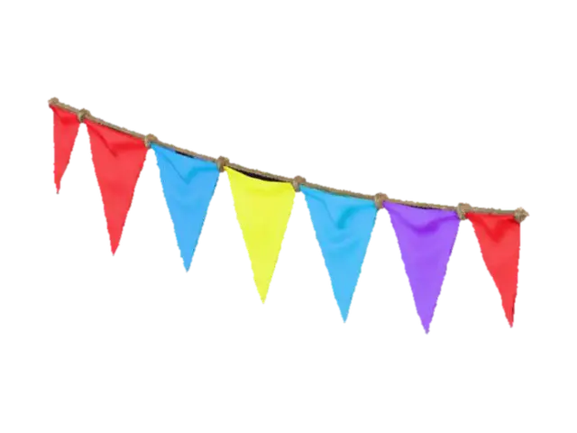 Colorful Bunting Flags 3D-model, gegenereerd door AI