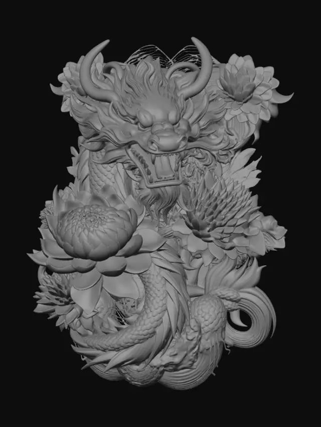 3D model for Crimson Blossom Dragon