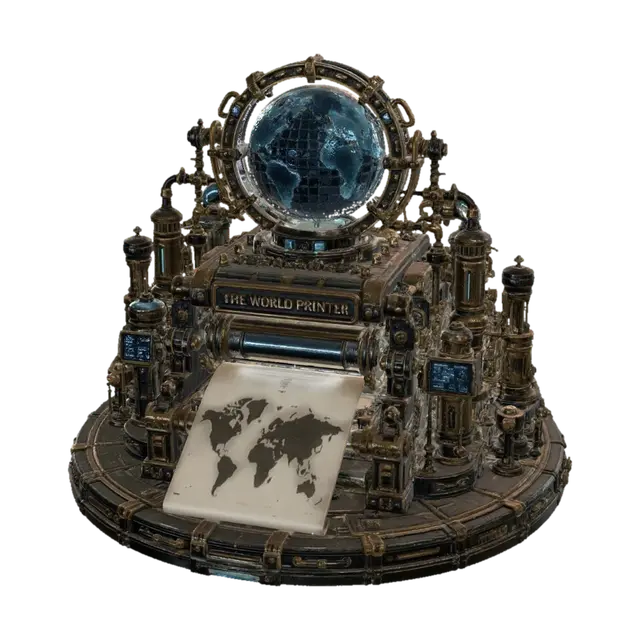 Modelo 3D de The World Printer, gerado por IA