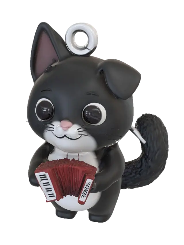 Accordion Kitty - Keychain 3D model, vytvořený pomocí AI