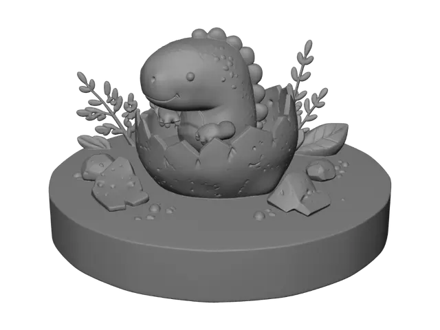 3D model for Dino Hatchling on a Cake