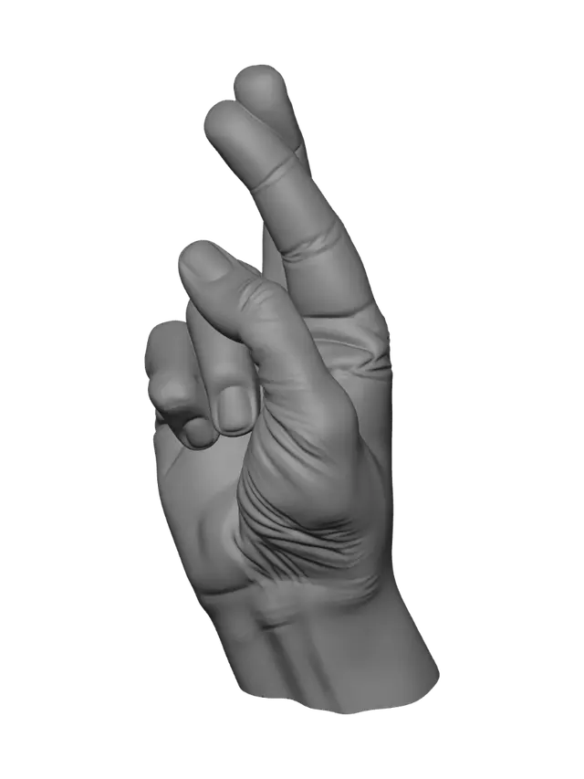 3D model for Crossed fingers