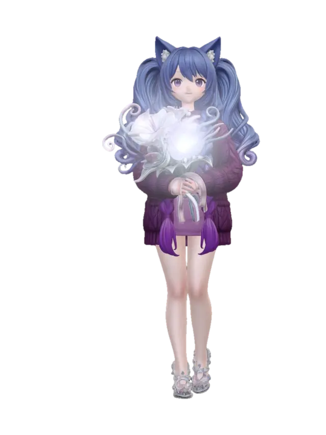 Luminous Lilac Bouquet 3D model, vytvořený pomocí AI