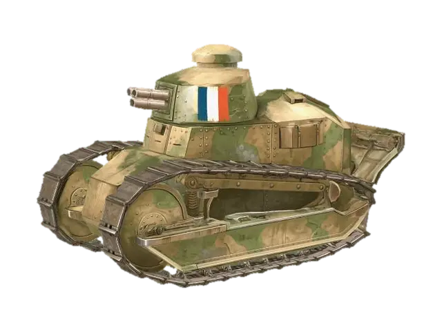 Tri-Barrel Tricolor Tank - Ww1 3D model, vytvořený pomocí AI